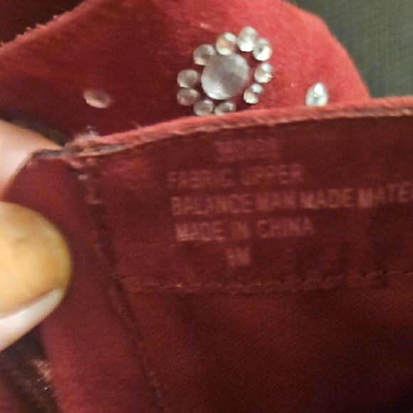 Joan Boyce Silver and Wine Zipper Ankle Booties with Studded Detail - Size 8 - Picture 2 of 8